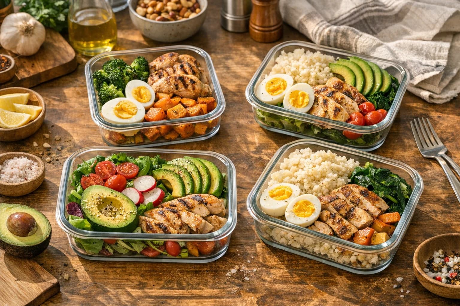 Low-Carb Meal Prep for Busy Adults: A Simple Week of Blood Sugar-Friendly Meals